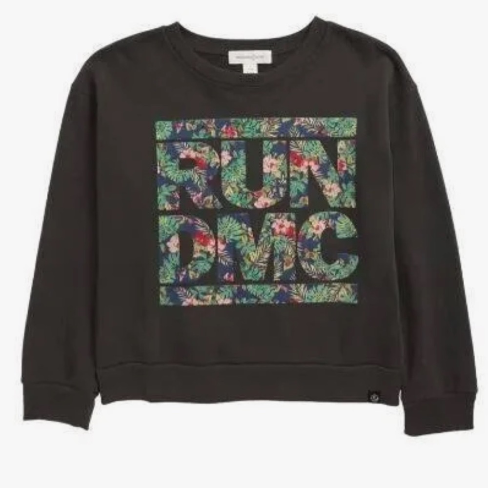 Treasure & Bond Girls Black Graphic Run DMC Logo Sweatshirt Size XL(14/16) Girl